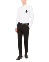 Cotton Gold-fit shirt with DG logo - | Dolce & Gabbana