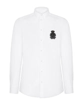 Cotton Gold-fit shirt with DG logo - | Dolce & Gabbana