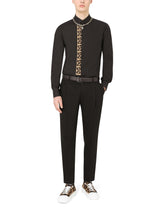 Cotton Martini-fit shirt with DG patch - | Dolce & Gabbana