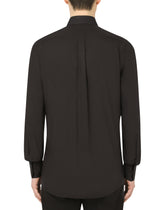 Cotton Martini-fit shirt with DG patch - | Dolce & Gabbana