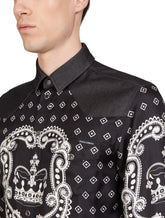 Denim shirt with inserts in bandana print - | Dolce & Gabbana