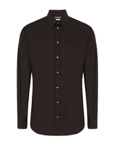 Slim cotton shirt with pocket - | Dolce & Gabbana