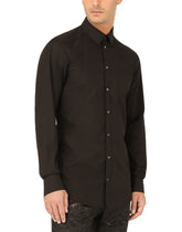 Slim cotton shirt with pocket - | Dolce & Gabbana