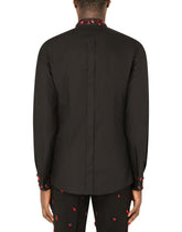 Cotton Gold-fit shirt with rhinestone embellishment - | Dolce & Gabbana