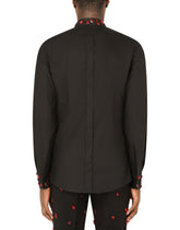 Cotton Gold-fit shirt with rhinestone embellishment - | Dolce & Gabbana