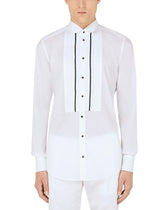 Cotton Gold-fit tuxedo shirt - | Dolce & Gabbana