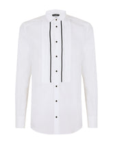 Cotton Gold-fit tuxedo shirt - | Dolce & Gabbana