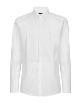 Floral jacquard gold-fit tuxedo shirt - | Dolce & Gabbana