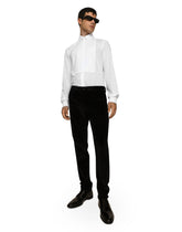 Floral jacquard gold-fit tuxedo shirt - | Dolce & Gabbana