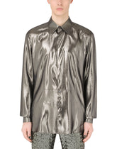 Laminated silk Gold-fit tuxedo shirt - | Dolce & Gabbana