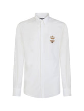 Cotton gold-fit shirt with patch - | Dolce & Gabbana