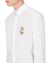 Cotton gold-fit shirt with patch - | Dolce & Gabbana