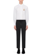 Cotton gold-fit shirt with patch - | Dolce & Gabbana