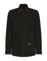 Cotton multi-pocket shirt with patch - | Dolce & Gabbana