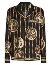 Coin print silk twill shirt - | Dolce & Gabbana