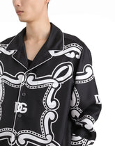 Silk vanity shirt with bandanna print - | Dolce & Gabbana