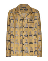 Silk twill shirt with seat print - | Dolce & Gabbana