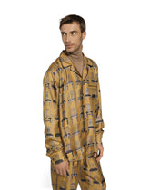 Silk twill shirt with seat print - | Dolce & Gabbana