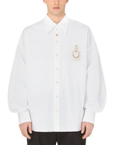 Cotton shirt with DG patch - | Dolce & Gabbana