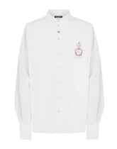 Cotton shirt with DG patch - | Dolce & Gabbana