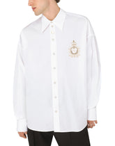 Cotton shirt with DG patch - | Dolce & Gabbana