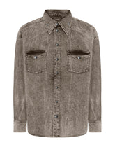 Gray wash denim shirt - | Dolce & Gabbana