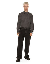 Oversize poplin shirt with DG logo print - | Dolce & Gabbana