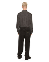 Oversize poplin shirt with DG logo print - | Dolce & Gabbana