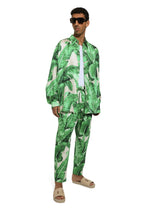 Oversize silk shirt with banana-tree print - | Dolce & Gabbana