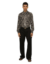 Coin print Martini-fit poplin shirt - | Dolce & Gabbana