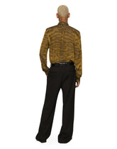 Silk jacquard Martini-fit shirt with DG logo and tigers - | Dolce & Gabbana