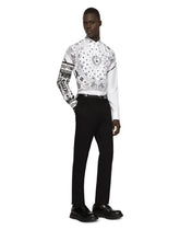 Cotton Martini-fit shirt with bandanna print - | Dolce & Gabbana