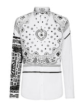 Cotton Martini-fit shirt with bandanna print - | Dolce & Gabbana