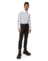 Cotton Martini-fit shirt with DG logo print - | Dolce & Gabbana