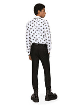 Cotton Martini-fit shirt with DG logo print - | Dolce & Gabbana