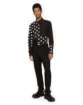 Cotton Martini-fit shirt with DG logo print - | Dolce & Gabbana