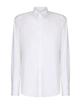 Cotton Martini-fit shirt - | Dolce & Gabbana