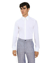 Cotton Martini-fit shirt - | Dolce & Gabbana
