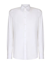 Cotton Martini-fit shirt - | Dolce & Gabbana