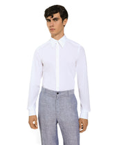Cotton Martini-fit shirt - | Dolce & Gabbana