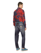 Cotton Martini-fit shirt with coral print - | Dolce & Gabbana