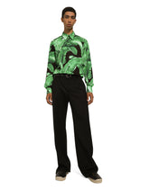 Martini-fit shirt in banana-tree-print cotton - | Dolce & Gabbana