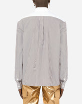 Striped cotton shirt with printed pocket - | Dolce & Gabbana