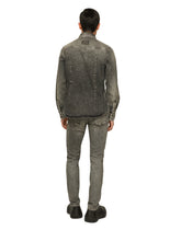 Gray wash stretch denim shirt - | Dolce & Gabbana