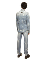 Bleach wash stretch denim shirt - | Dolce & Gabbana
