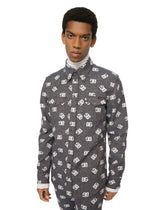 Stretch cotton jacquard rodeo shirt with DG detailing - | Dolce & Gabbana