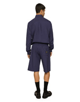 Cotton Martini-fit shirt with branded tag - | Dolce & Gabbana