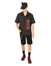 Cotton Hawaiian shirt with patch - | Dolce & Gabbana