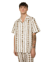 Coin print stretch drill Hawaiian shirt - | Dolce & Gabbana