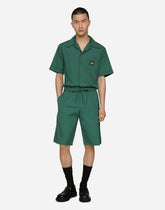 Cotton Hawaiian shirt with branded tag - | Dolce & Gabbana